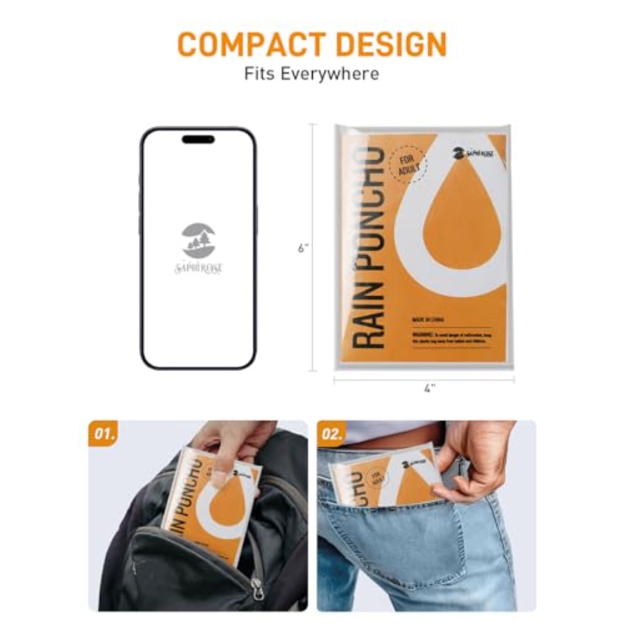 Disposable Rain Ponchos for Ad - Emergency Poncho Rain 评论和价格