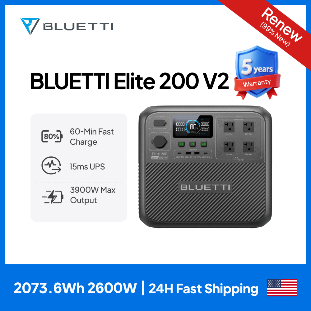【Renew】BLUETTI Elite 200 V2 Po - Solar Emergency Charger 评论和价格