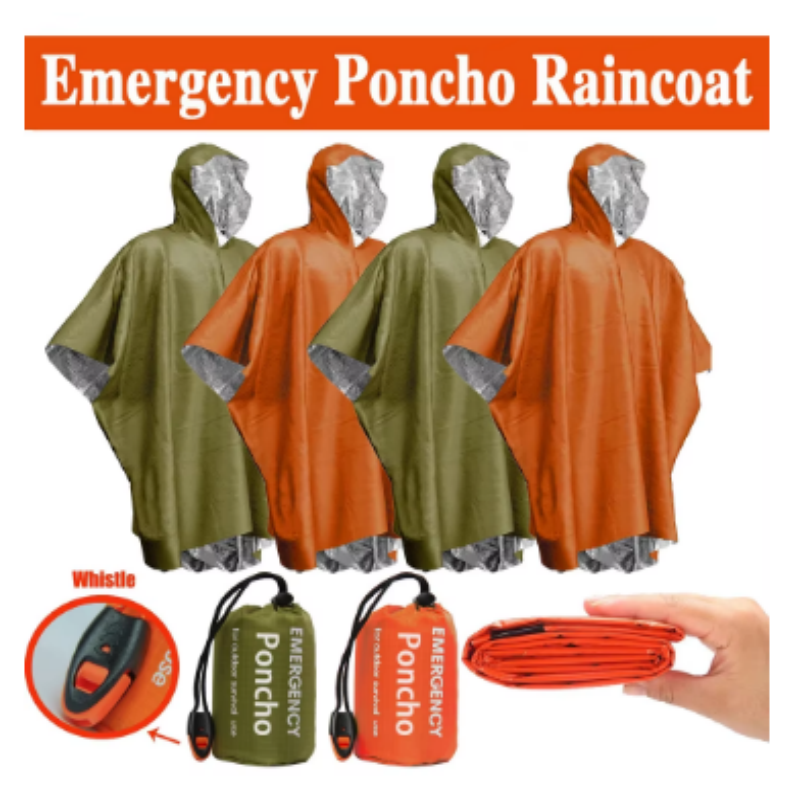 Single-Use Aluminum Film Therm - Emergency Poncho Rain 评论和价格